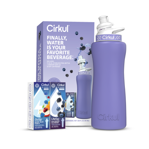 32oz. Matte Periwinkle Stainless Steel Bottle Starter Kit M9